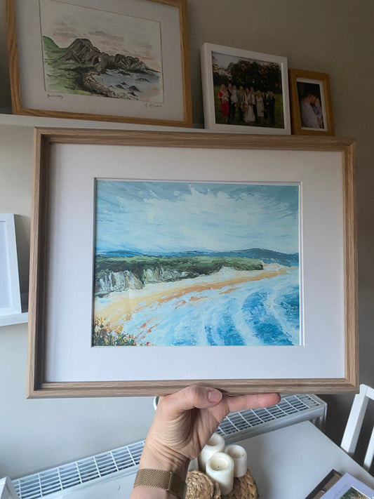 Framed ‘Whiterocks Beach’ Limited Edition Print (Light Oak)